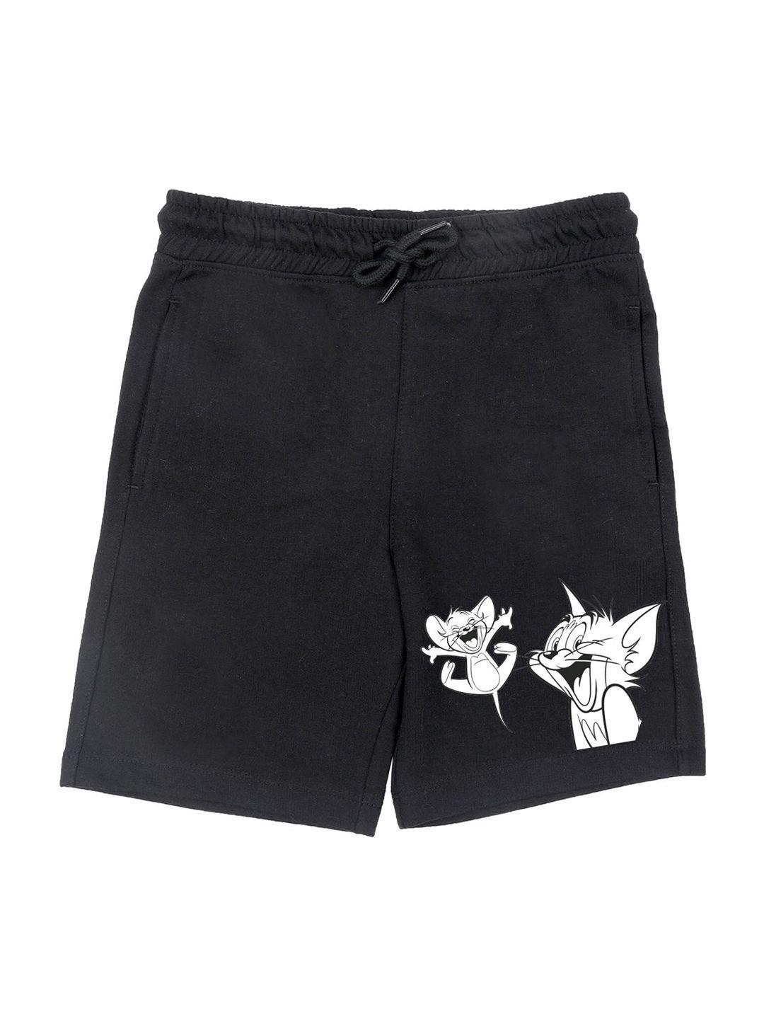 tom & jerry by wear your mind boys black & white tom & jerry printed shorts