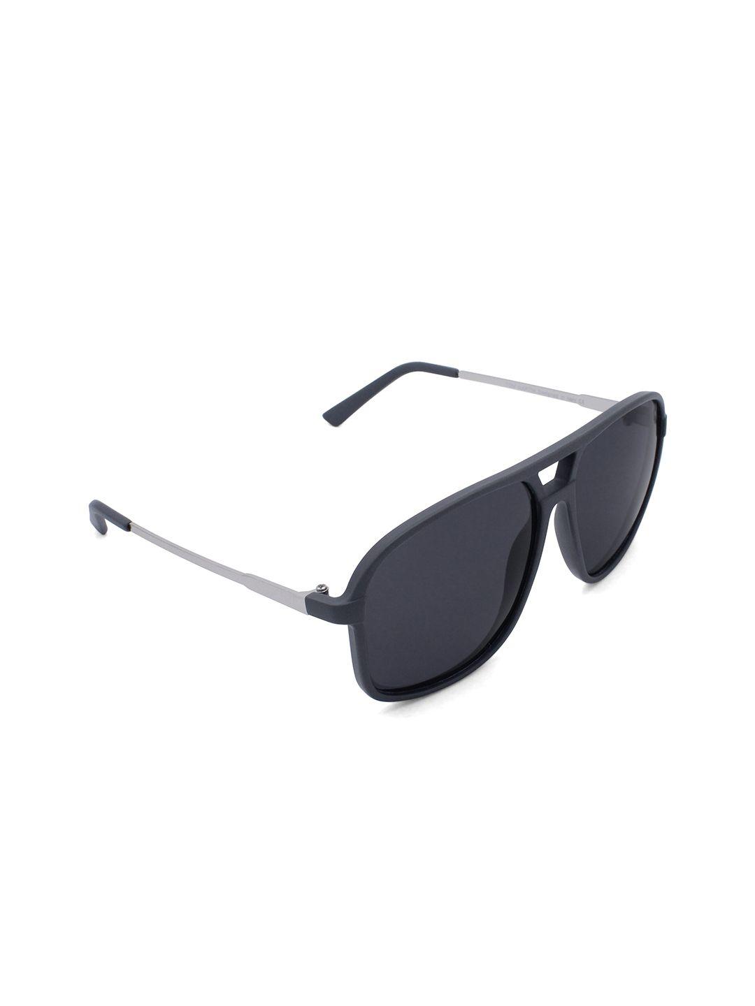 tom martin men black lens & silver-toned aviator sunglasses tm-1937sp-a-gry-