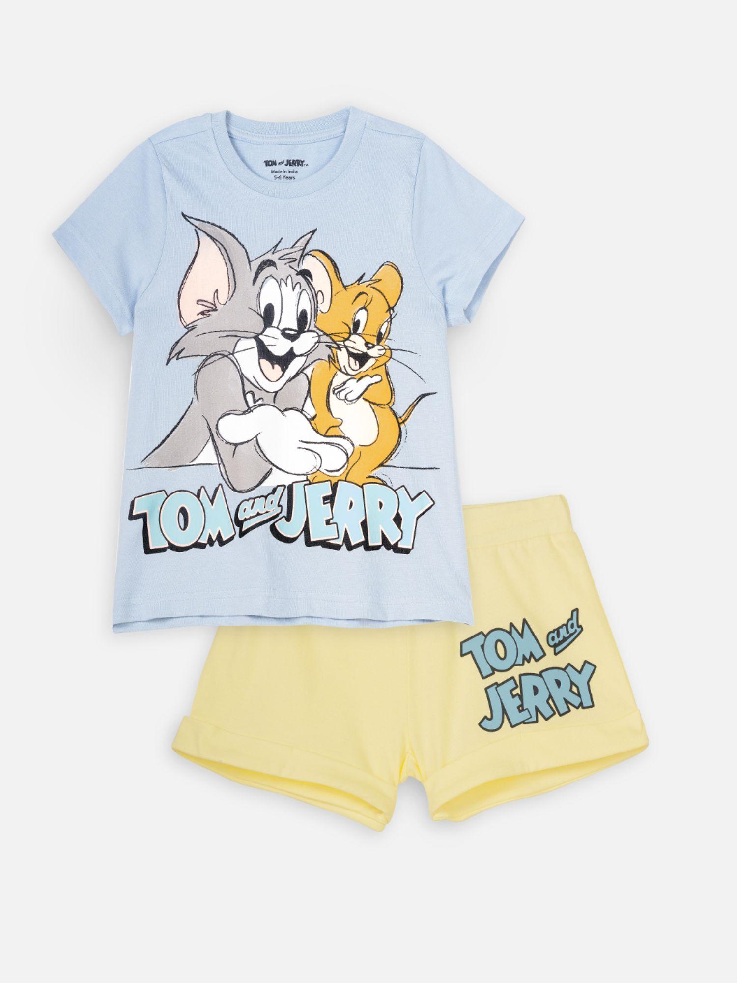 tom and jerry blue short (set of 2)