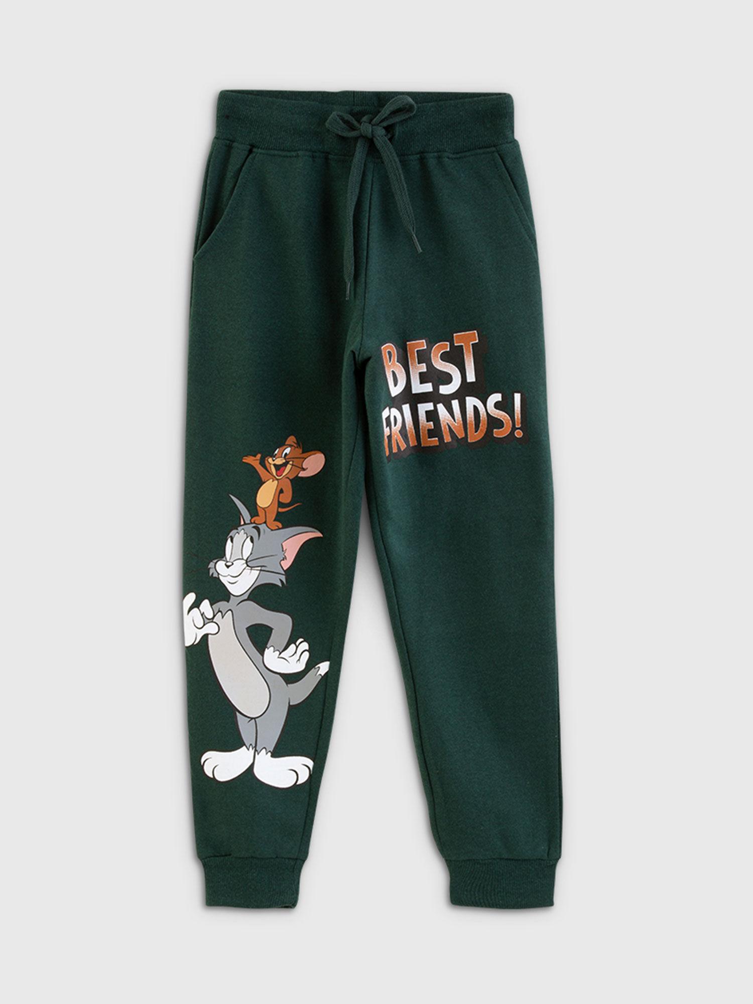 tom and jerry bottle green joggers