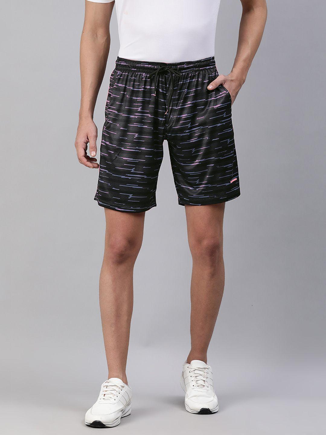 tom burg men black printed regular shorts