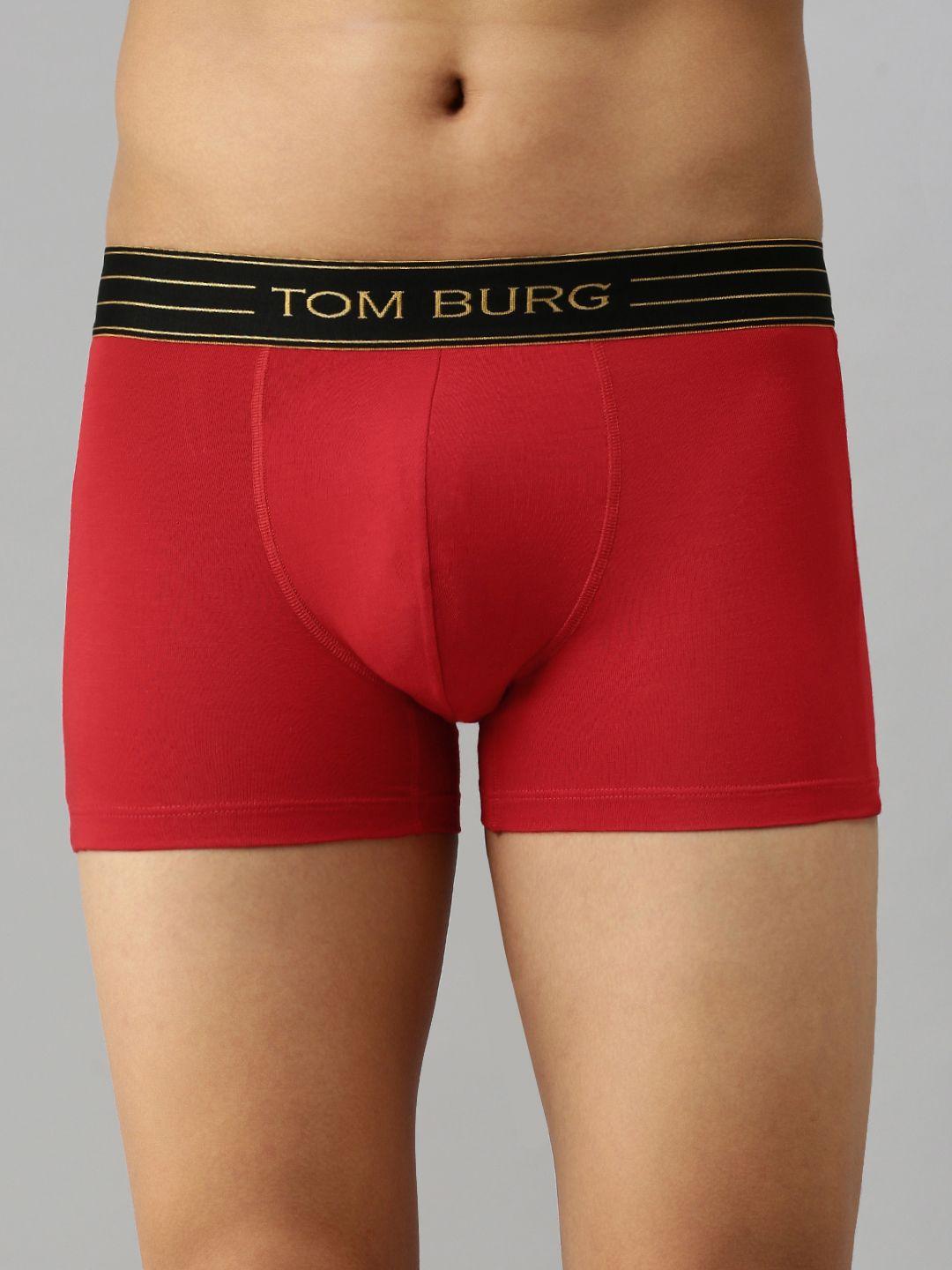 tom burg men maroon solid trunks 3036