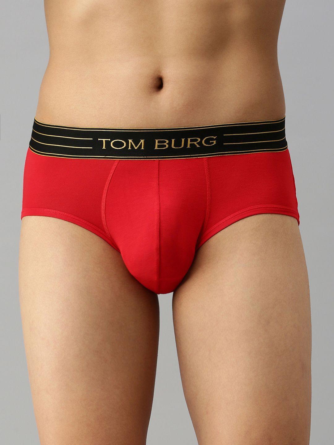 tom burg men red solid briefs 3011