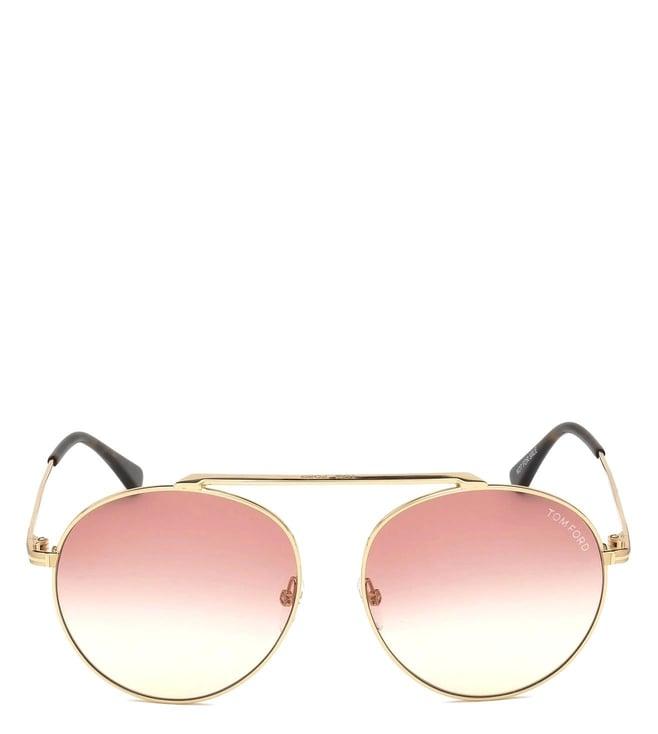 tom ford ft05715828z pink uv protected round sunglasses for women