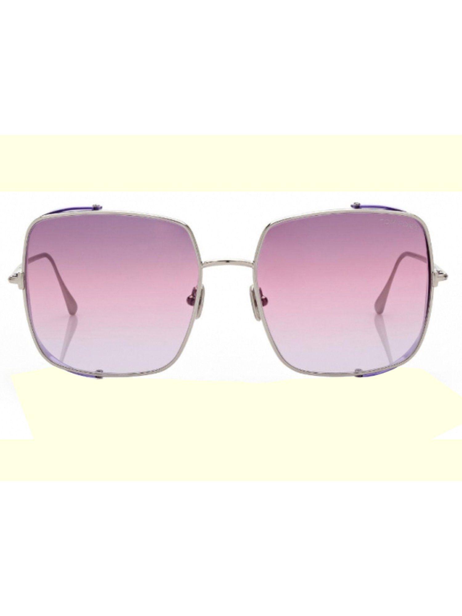 tom ford ft090160 bevelled uv protected sunglasses for women purple (60)