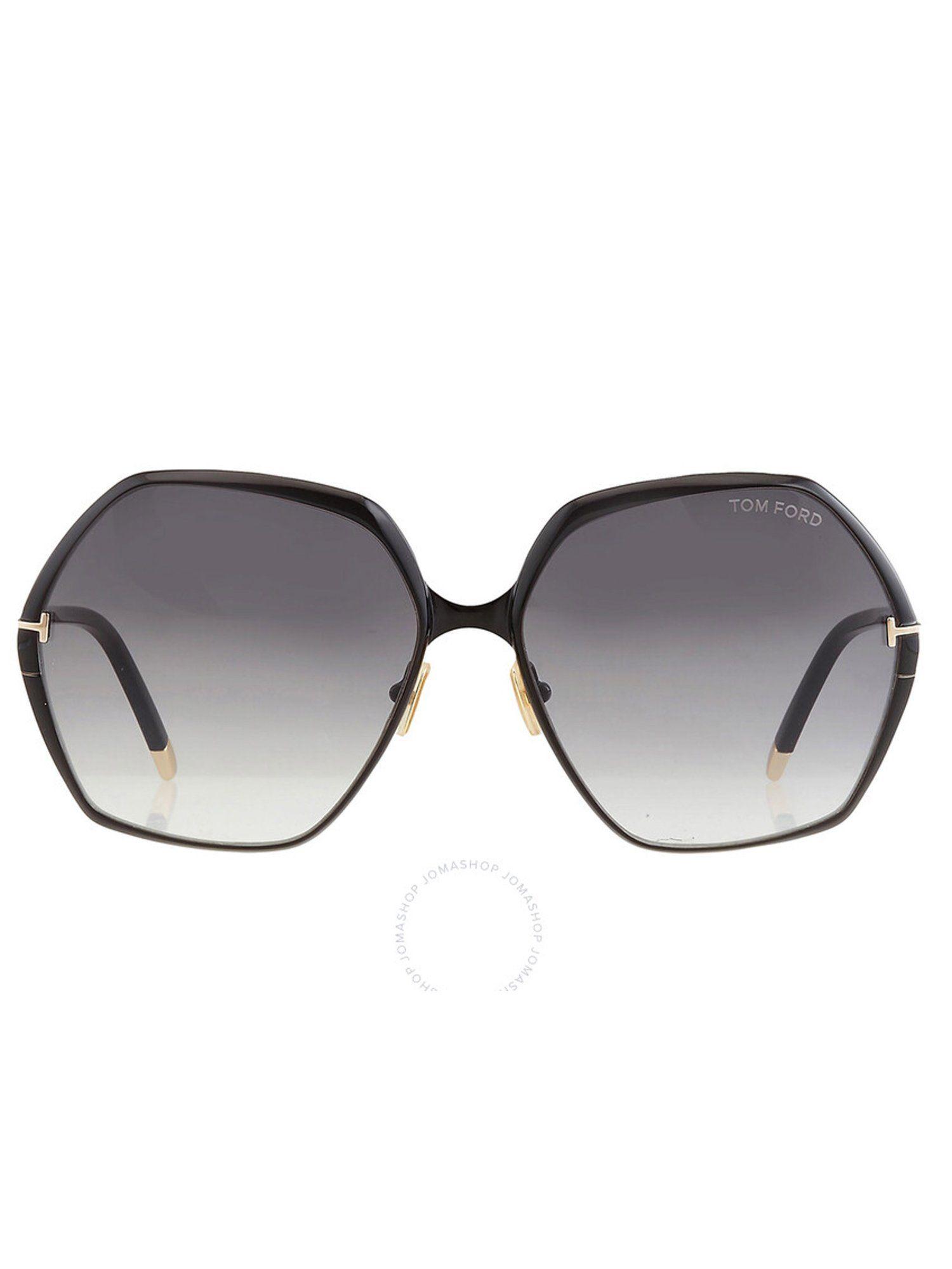 tom ford ft09126001b fonda-02 bevelled sunglasses for women grey (60)