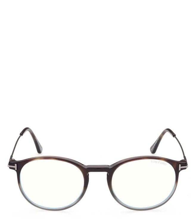 tom ford ft5759-b49056 blue block round eye frames for men