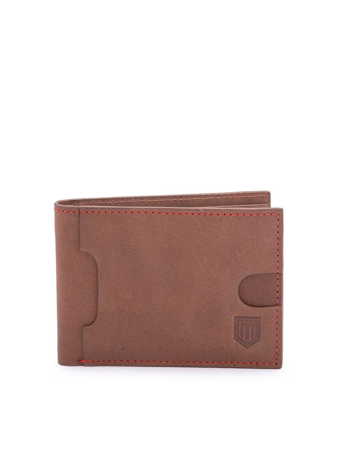 tom lang london men tan leather two fold wallet