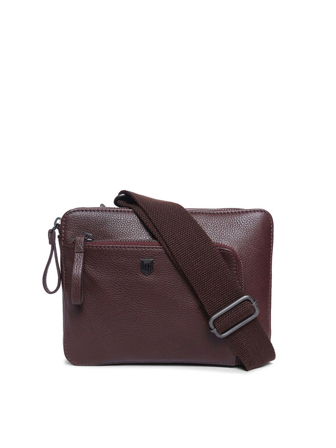 tom lang london textured detachable sling strap leather messenger bag