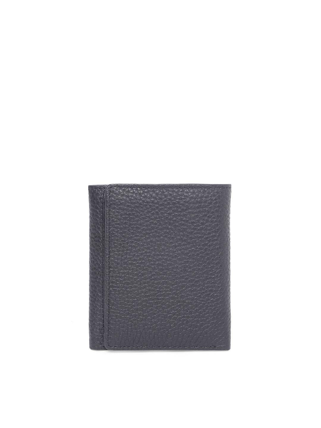 tom lang london unisex black leather three fold wallet