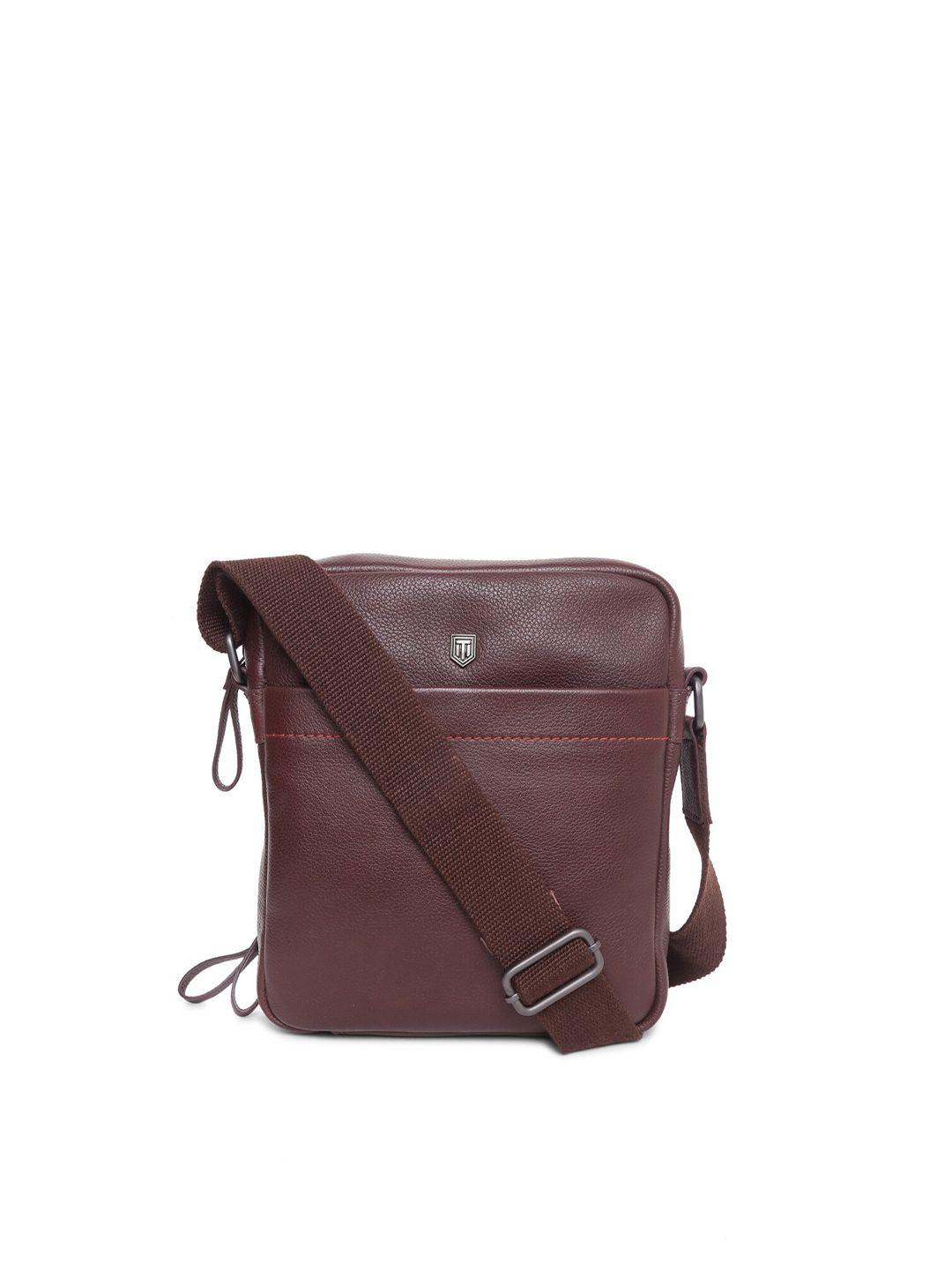 tom lang london unisex burgundy leather messenger bag