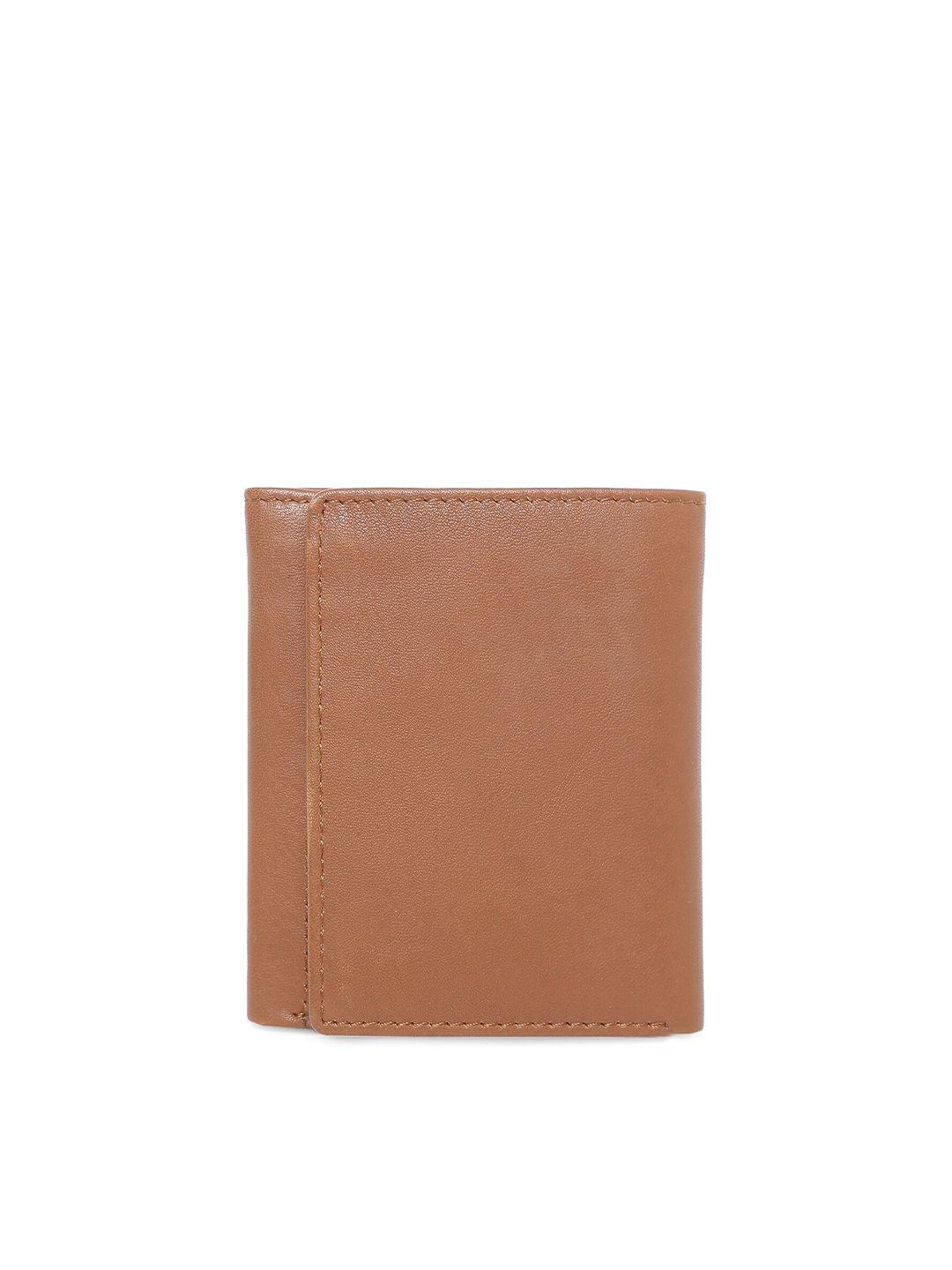 tom lang london unisex tan solid three fold wallet