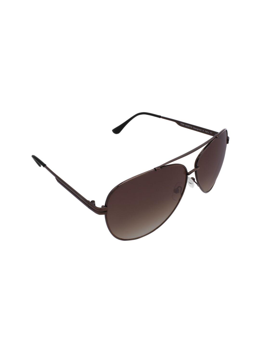 tom martin unisex brown lens & brown aviator sunglasses tm-1714sm-b-brn