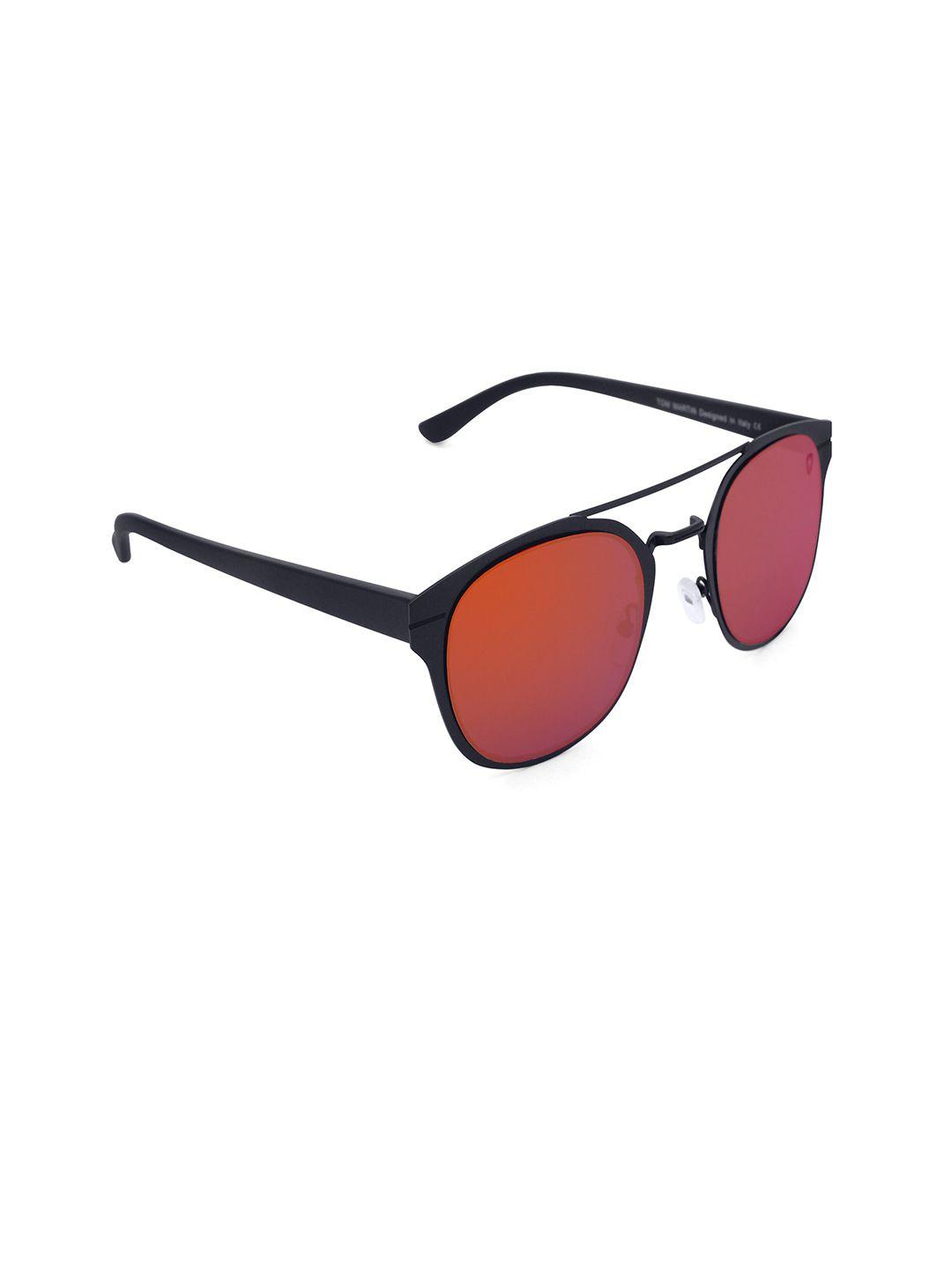 tom martin unisex orange lens & black wayfarer sunglasses tm-1719sm-b-morg