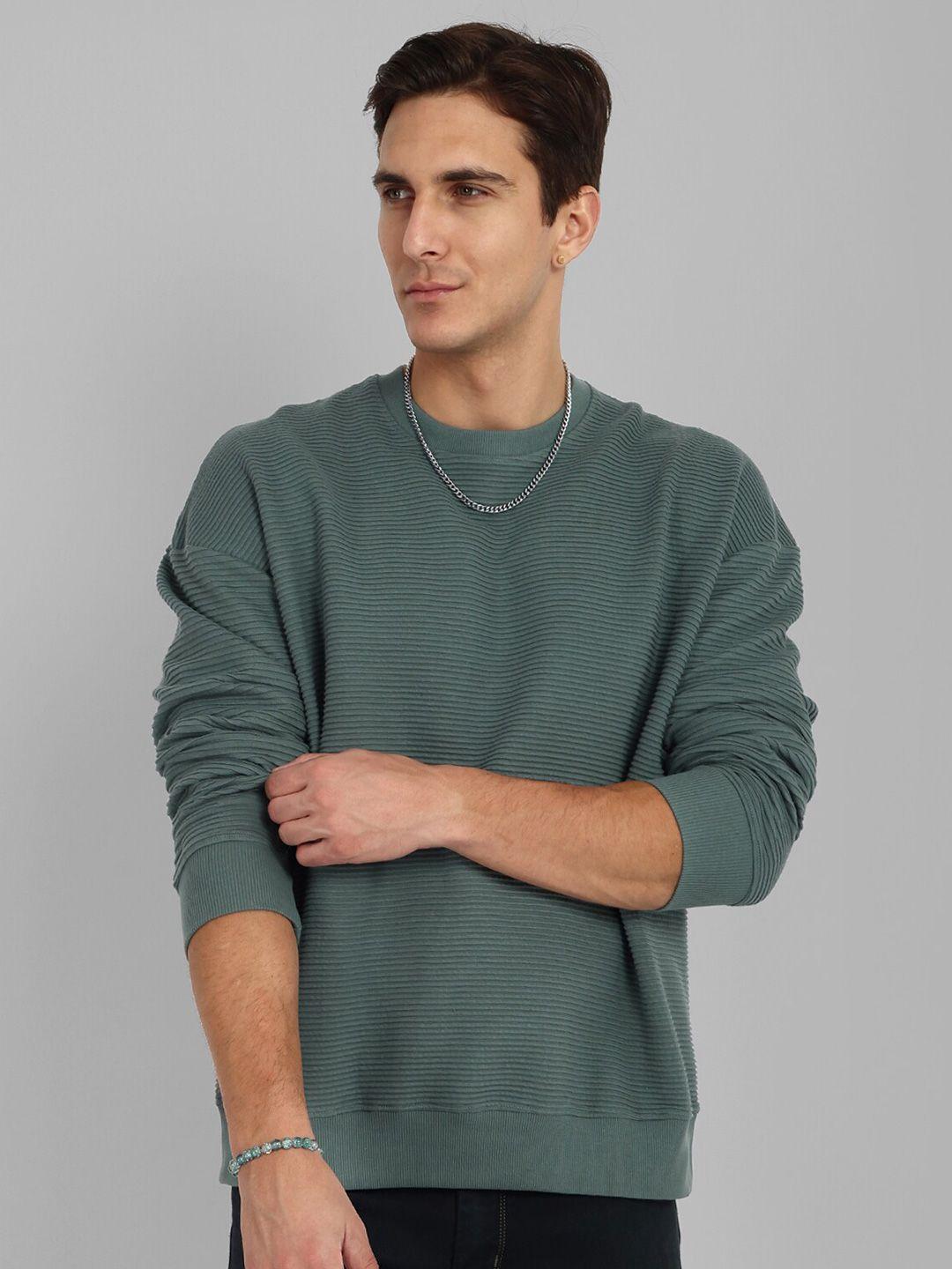 tomhiddle self design drop shoulder sleeves oversized pullover sweatshirt