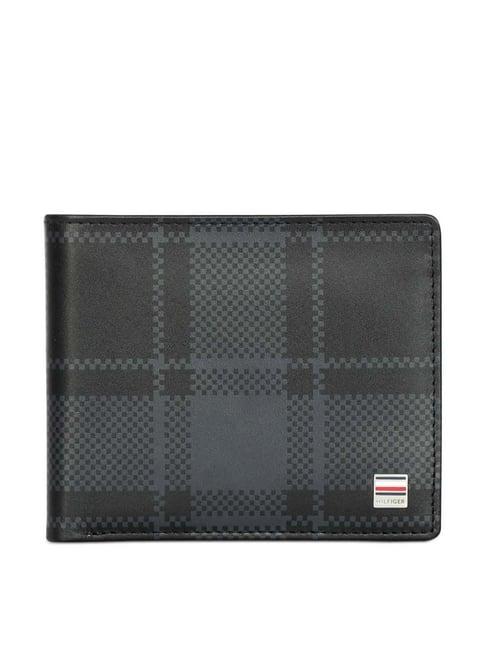 tommy hilfiger black casual leather bi-fold wallet for men