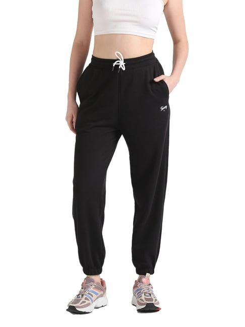 tommy hilfiger black logo relaxed fit joggers