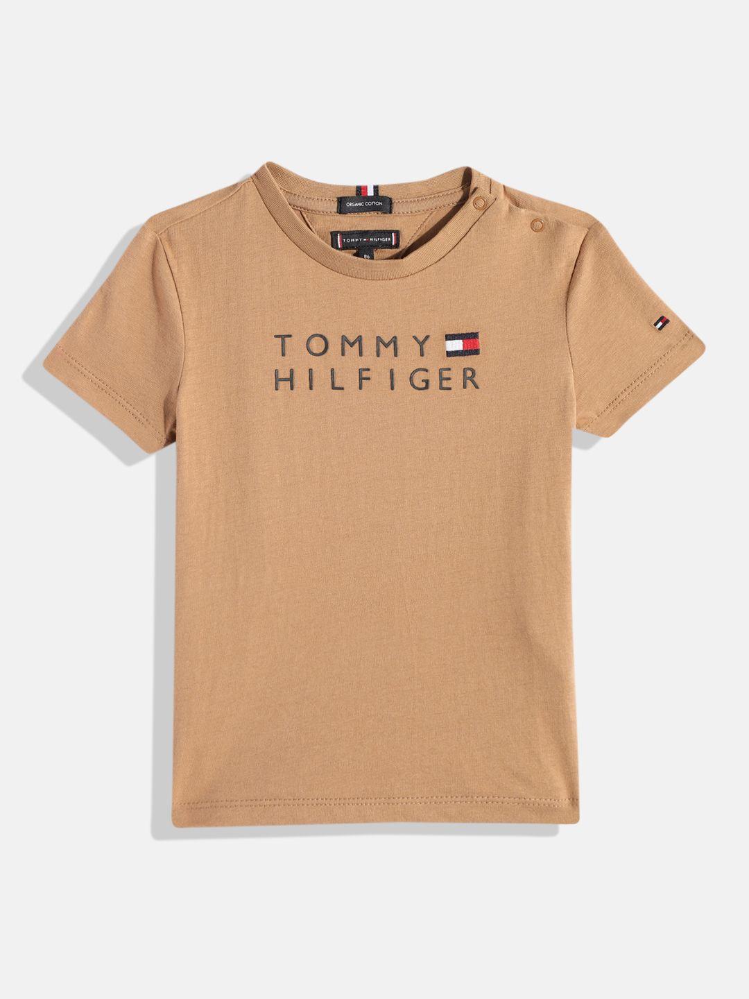 tommy hilfiger boys brand logo printed organic cotton t-shirt