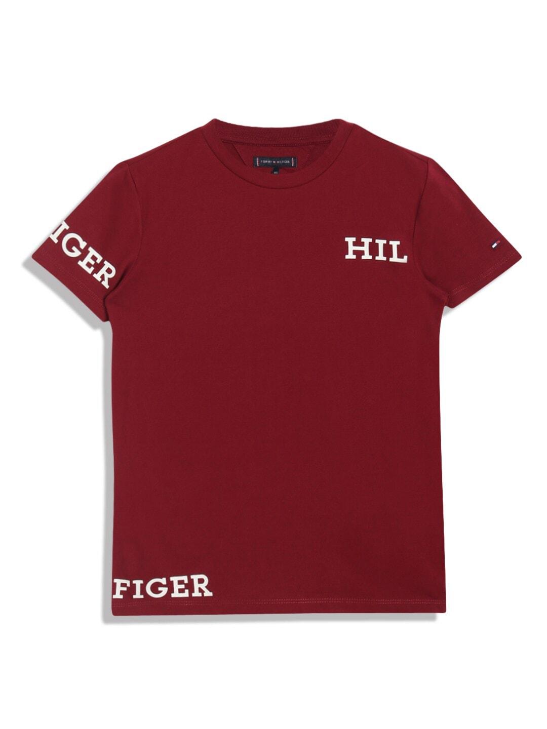 tommy hilfiger boys brand logo pure cotton t-shirt