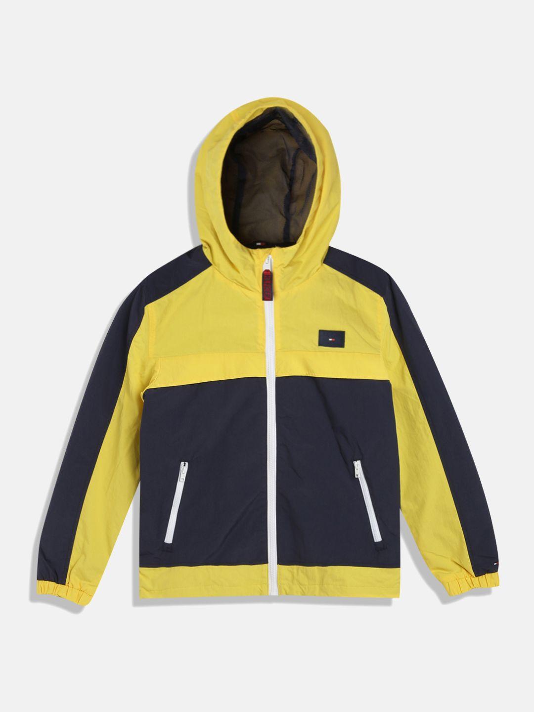 tommy hilfiger boys colourblocked hooded tailored jacket