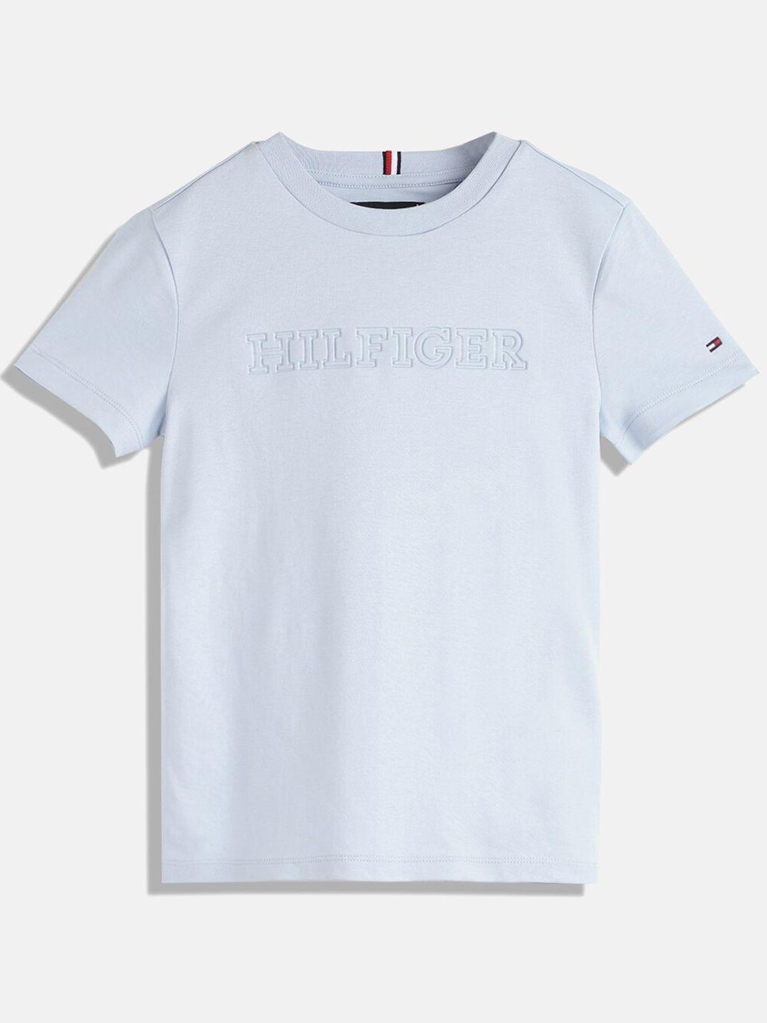 tommy hilfiger boys typography v-neck applique t-shirt
