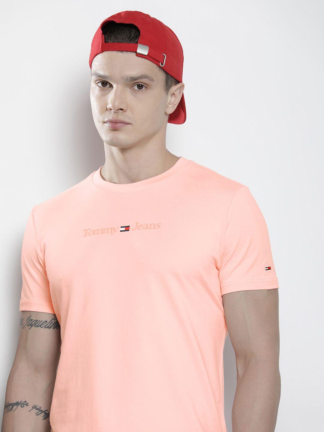 tommy hilfiger brand logo applique slim fit t-shirt