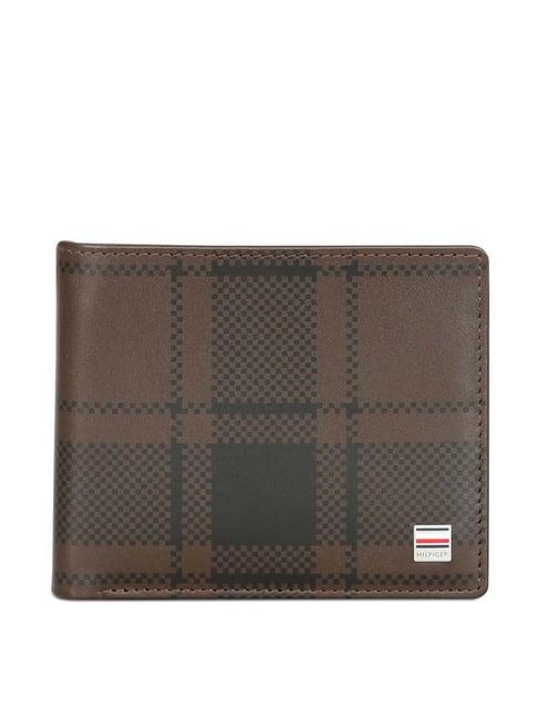 tommy hilfiger brown casual leather bi-fold wallet for men