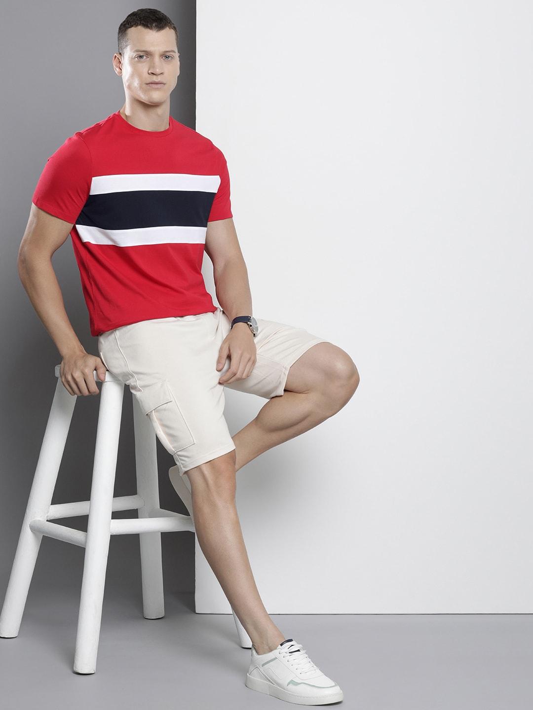 tommy hilfiger colourblocked pure cotton slim fit t-shirt