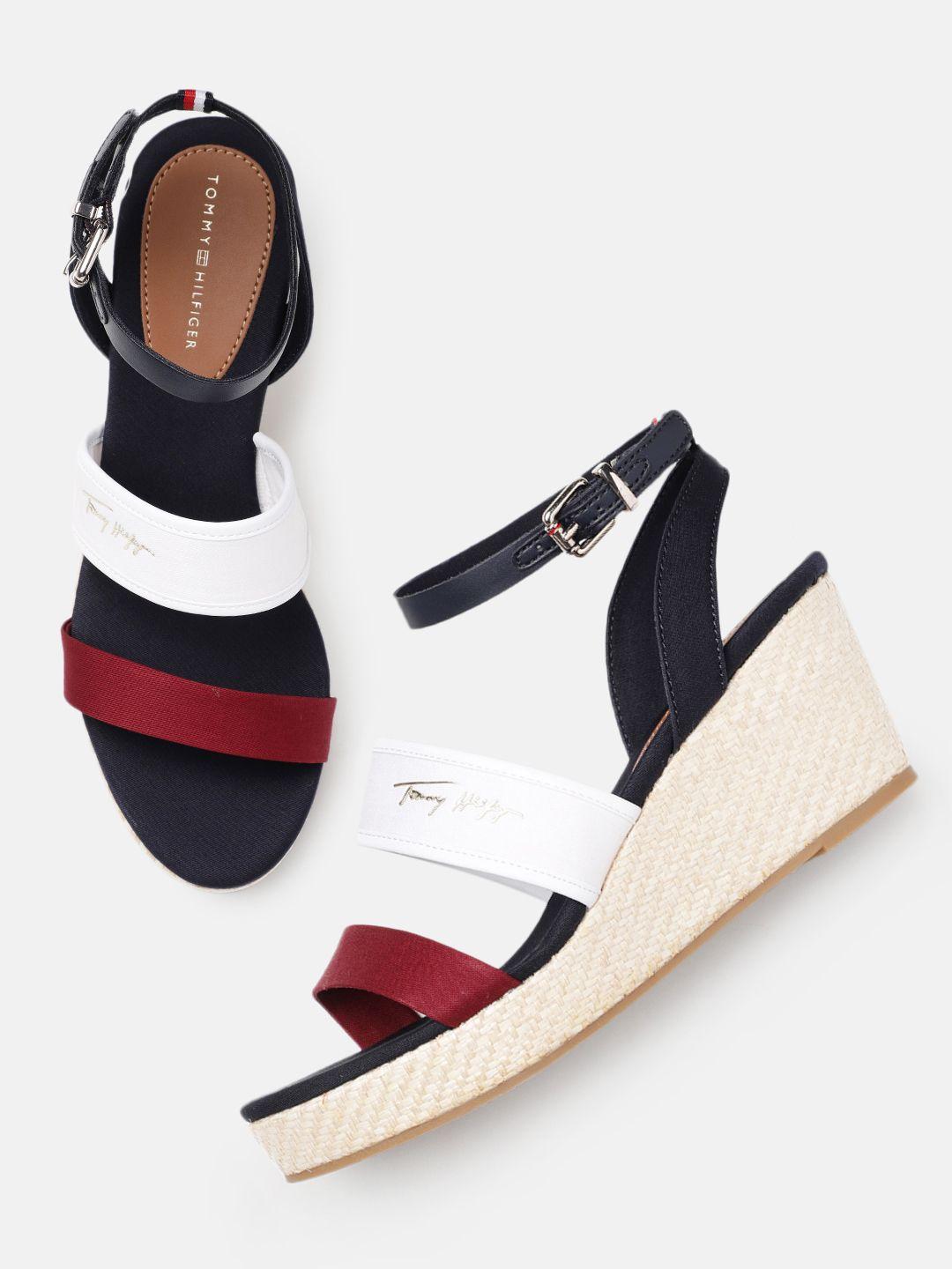 tommy hilfiger colourblocked wedges with ankle loop