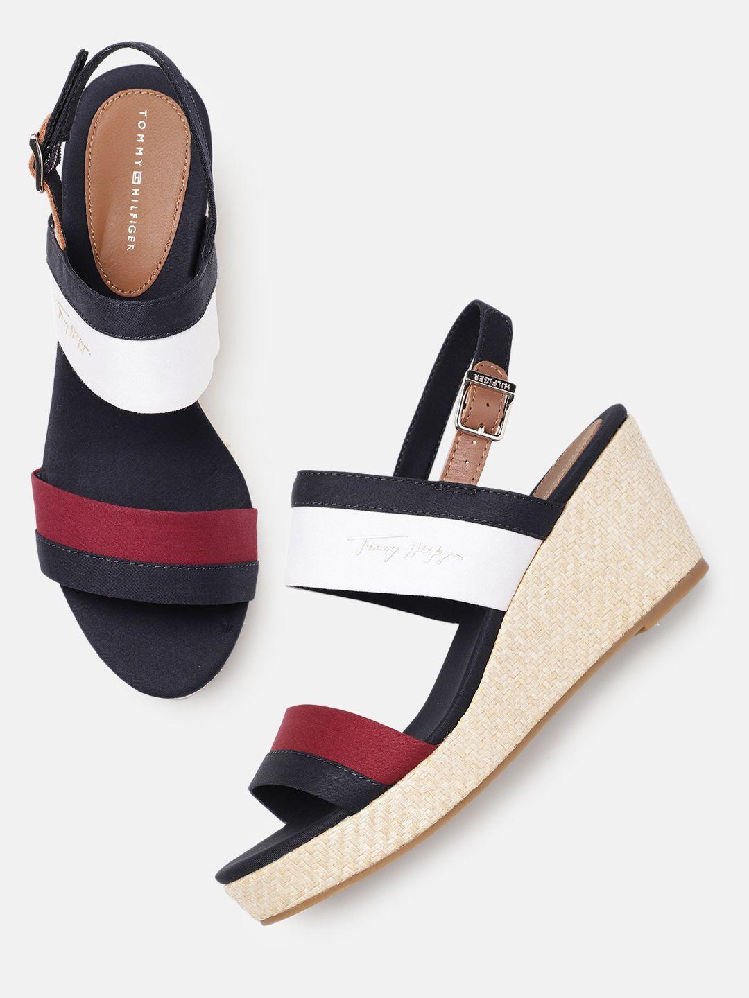 tommy hilfiger colourblocked wedges with back strap