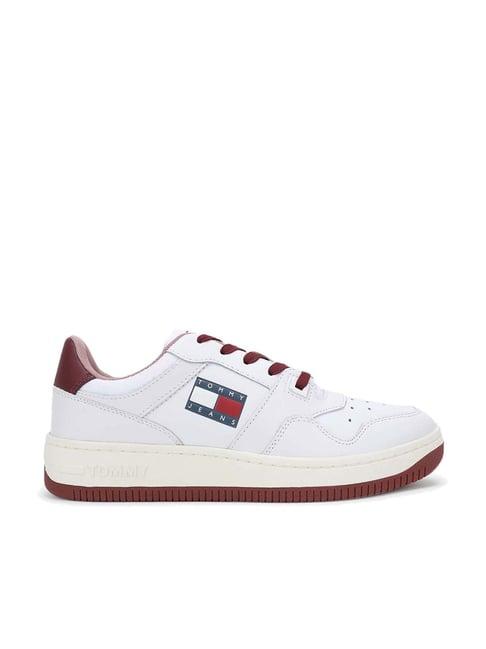 tommy hilfiger deep rouge & white women sneakers