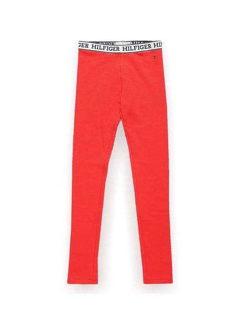 tommy hilfiger fierce red regular fit leggings