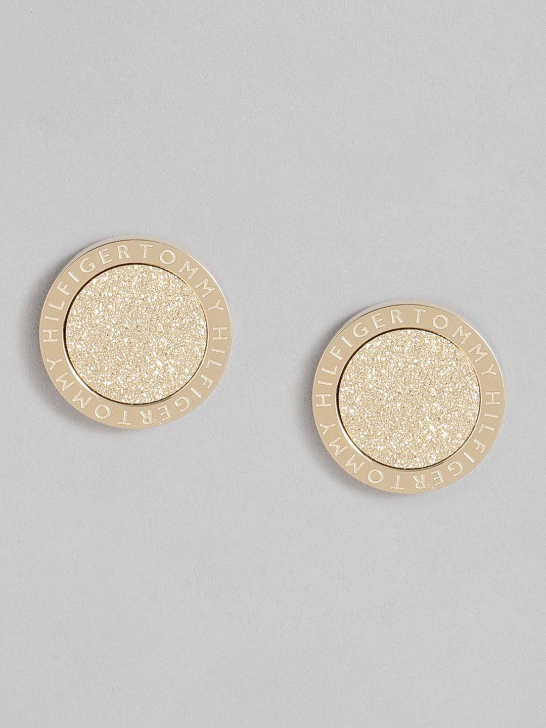 tommy hilfiger gold plated stainless steel circular studs