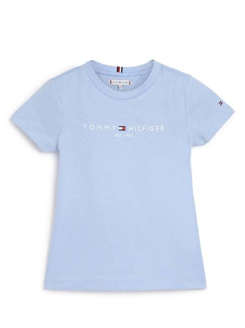 tommy hilfiger kids pearly blue logo regular fit t-shirt