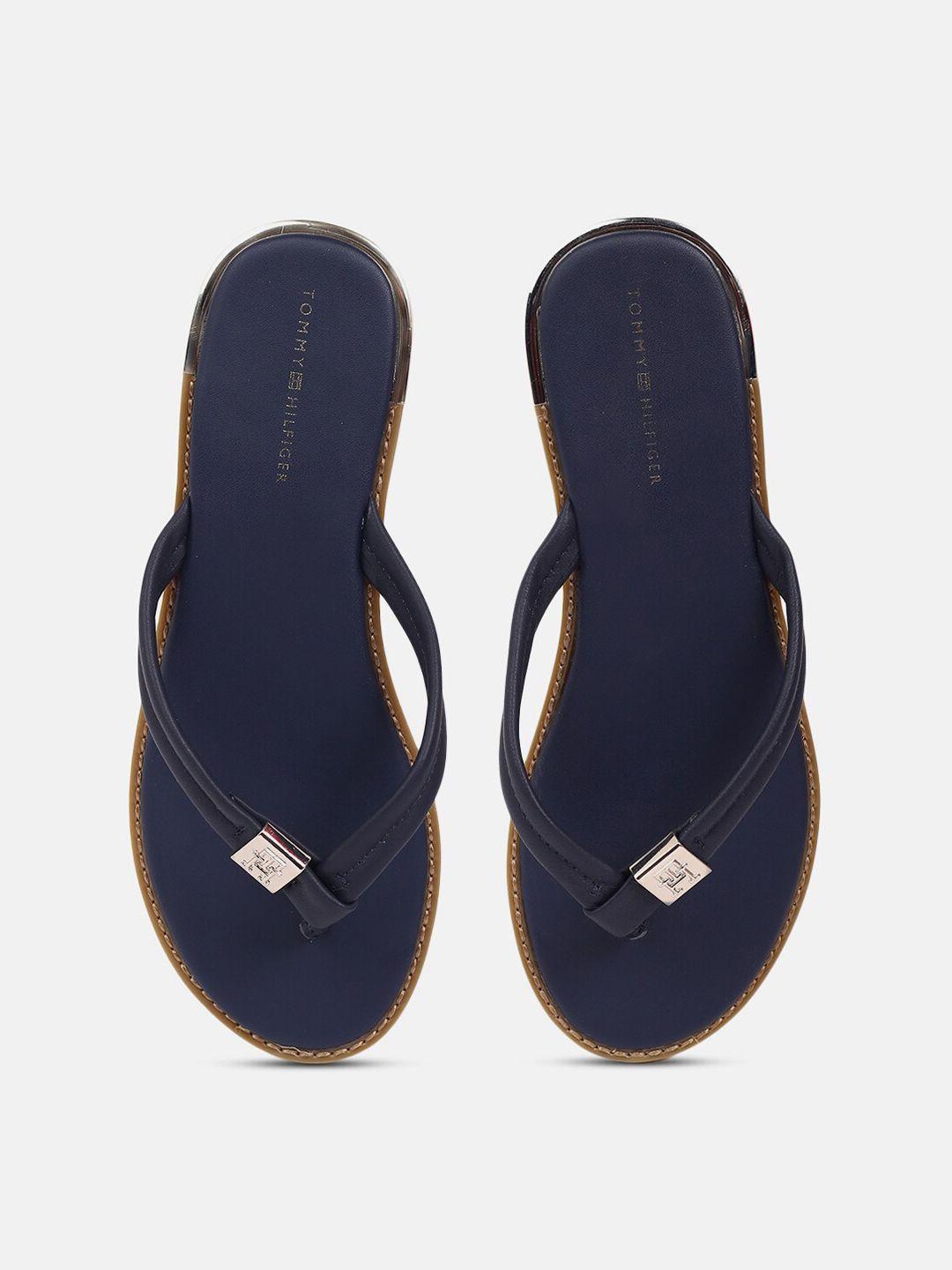 tommy hilfiger leather t-strap flats