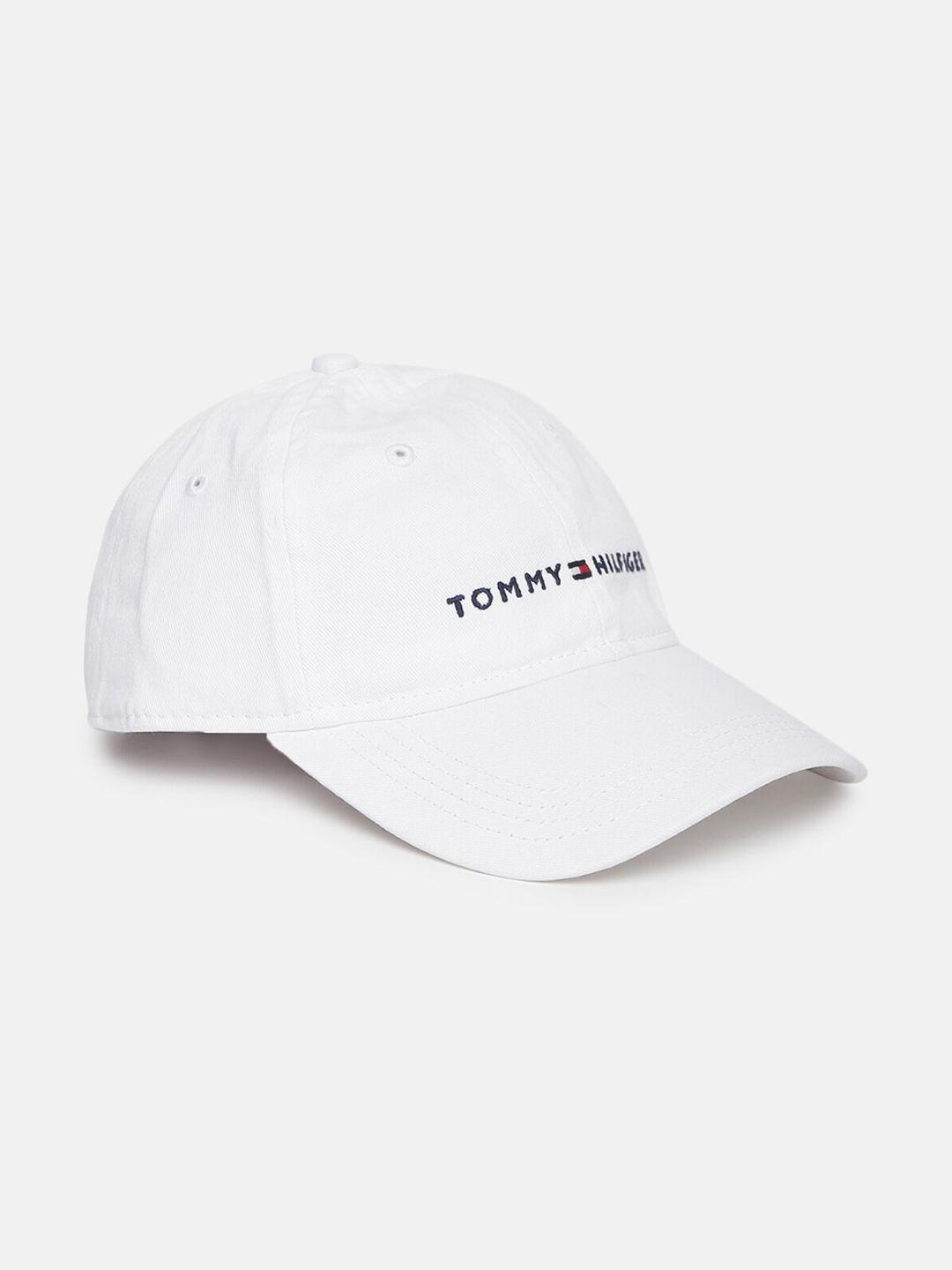 tommy hilfiger men brand logo embroidered cotton baseball cap