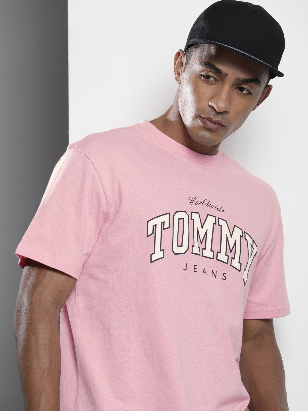 tommy hilfiger men brand logo printed t-shirt