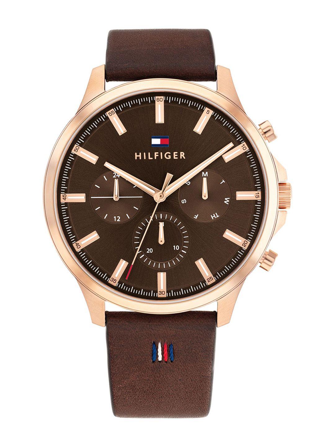 tommy hilfiger men leather straps analogue watch th1710497