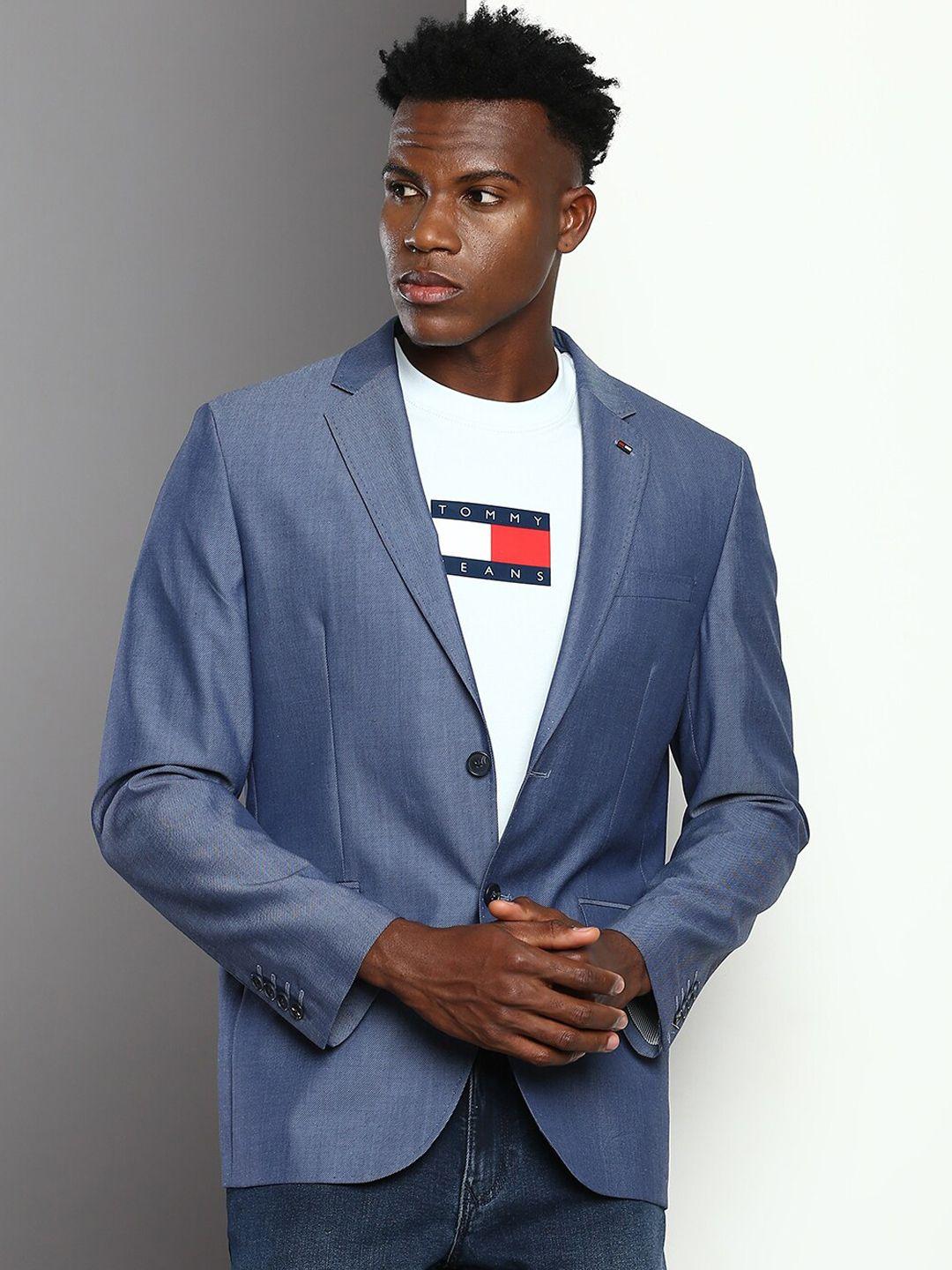 tommy hilfiger men notched lapel single-breasted casual blazer