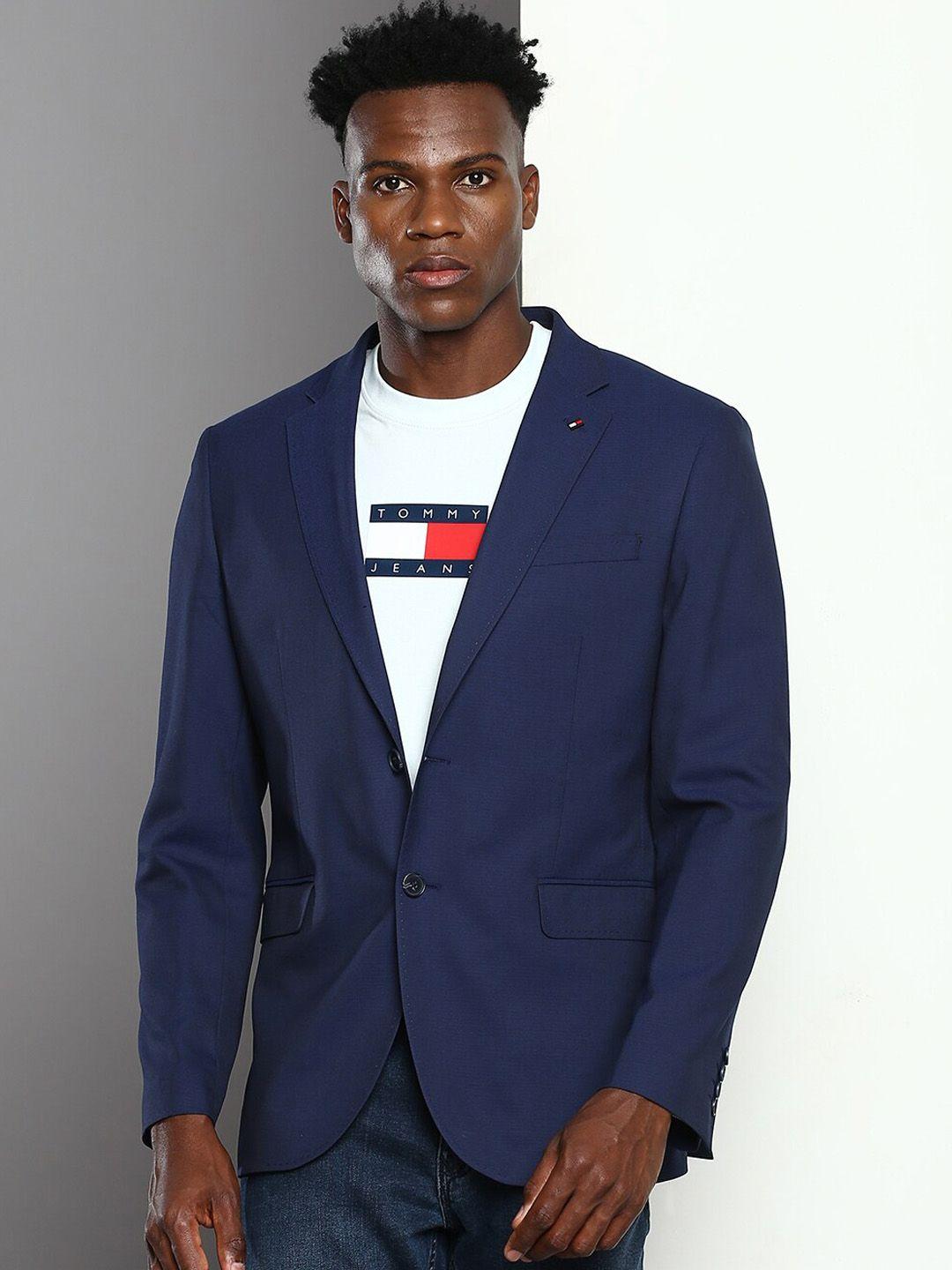 tommy hilfiger men notched lapel single-breasted casual blazer