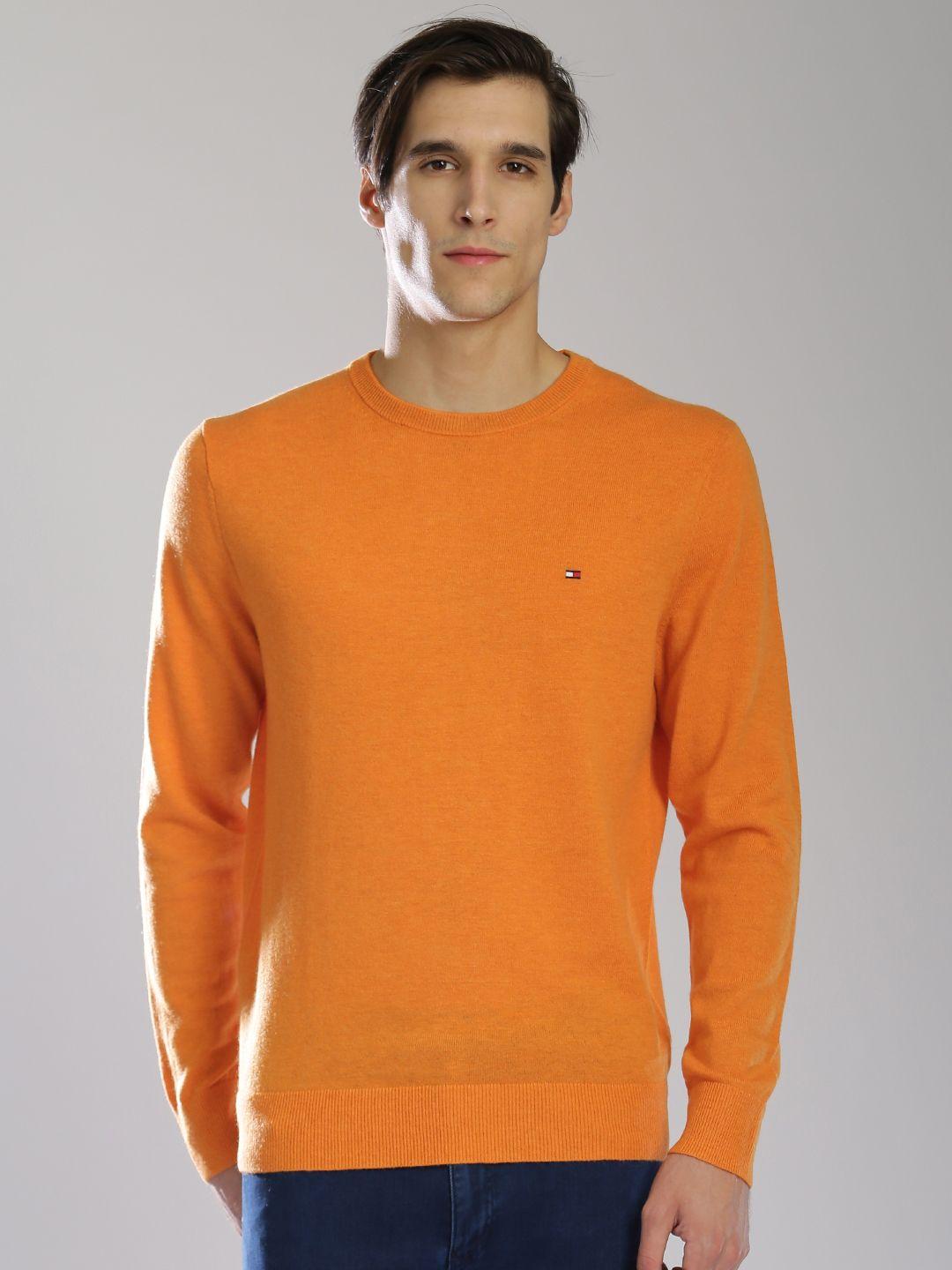 tommy hilfiger men orange sweater