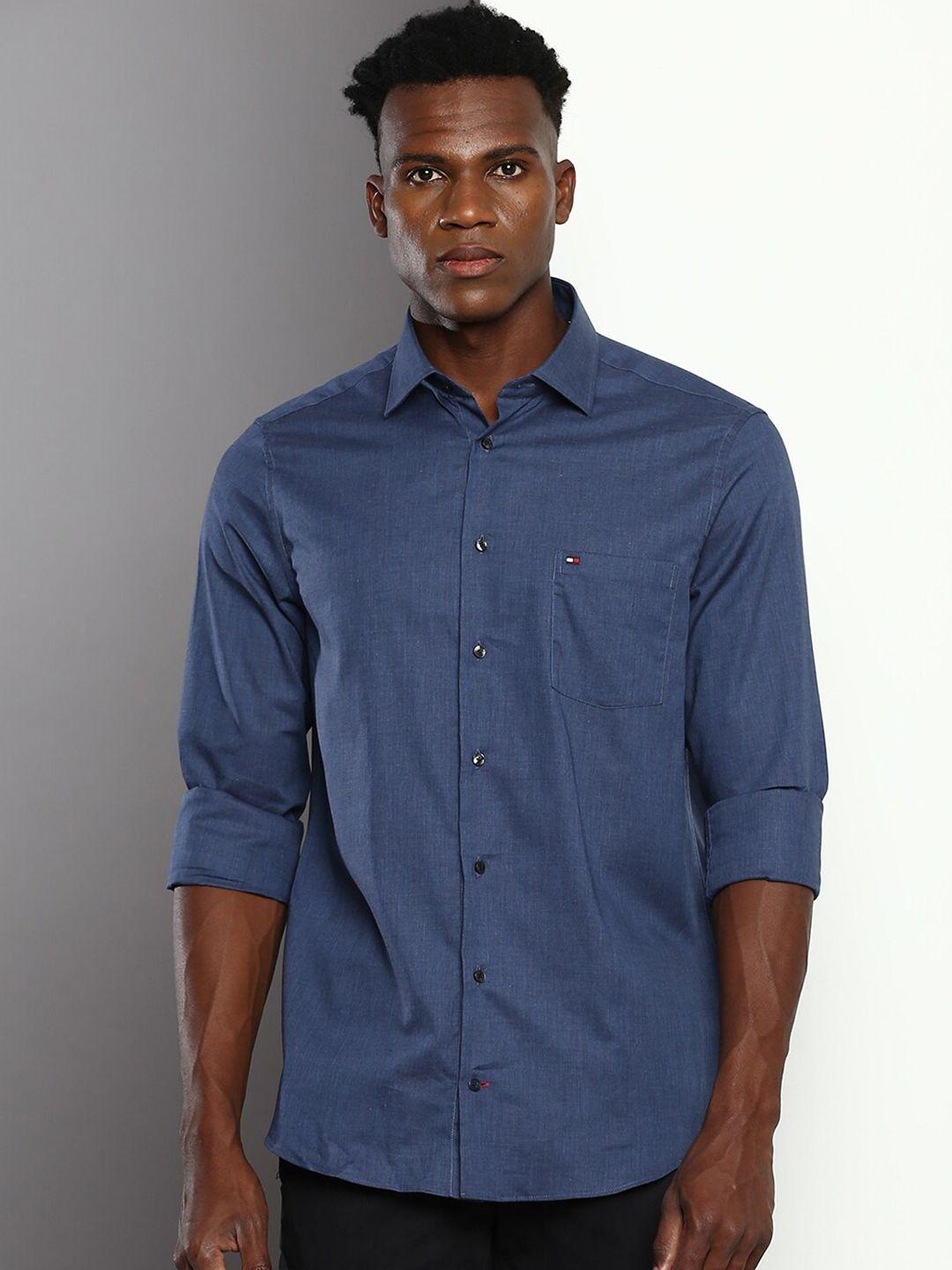 tommy hilfiger opaque checked pure cotton casual shirt