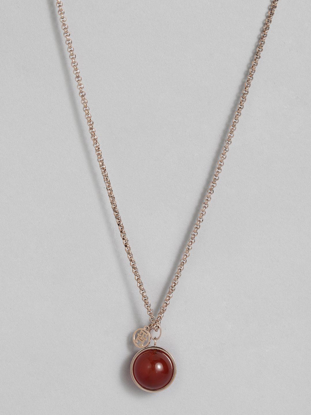 tommy hilfiger orb design stainless steel necklace