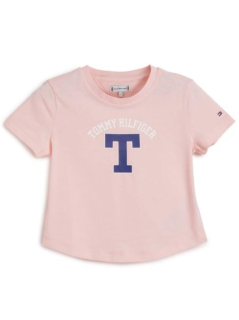 tommy hilfiger pink crystal logo regular fit t-shirt