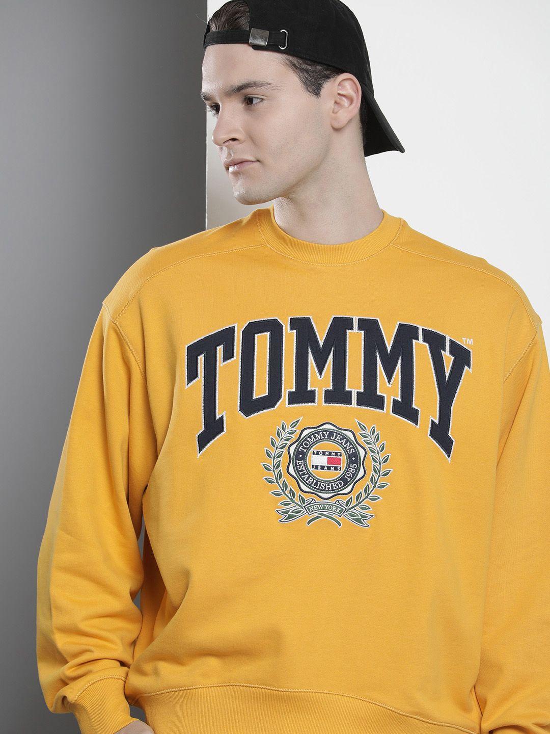 tommy hilfiger pure cotton brand logo embroidered sweatshirt