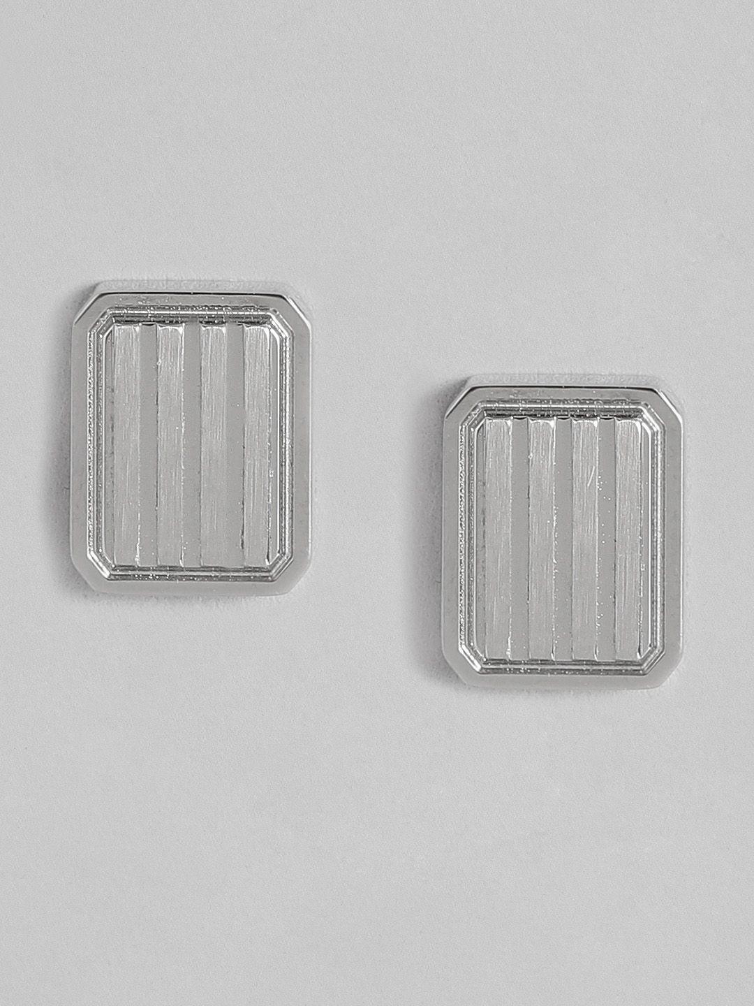 tommy hilfiger silver plated stainless steel geometric studs