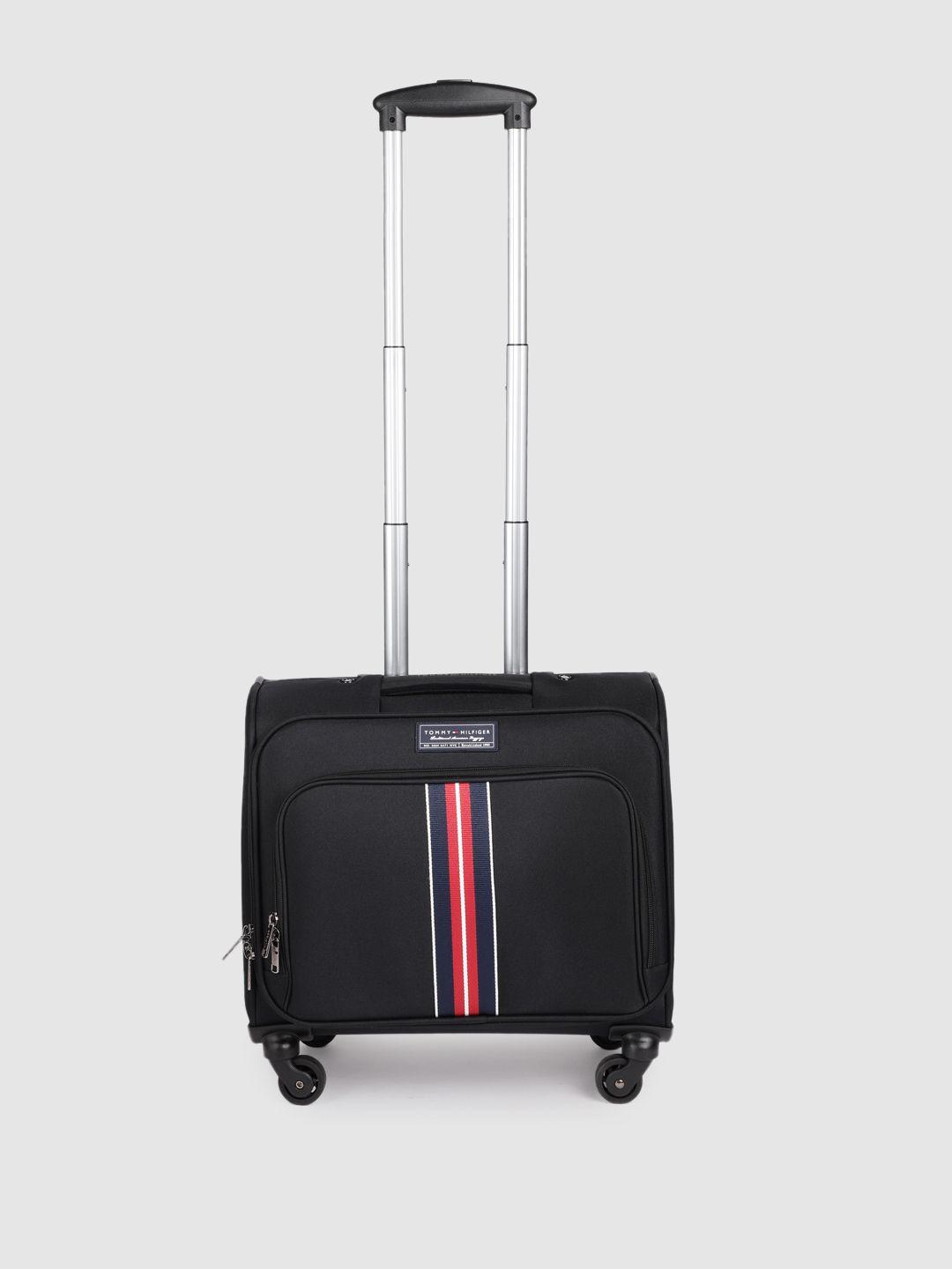 tommy hilfiger striped soft-sided cabin overnighter trolley bag
