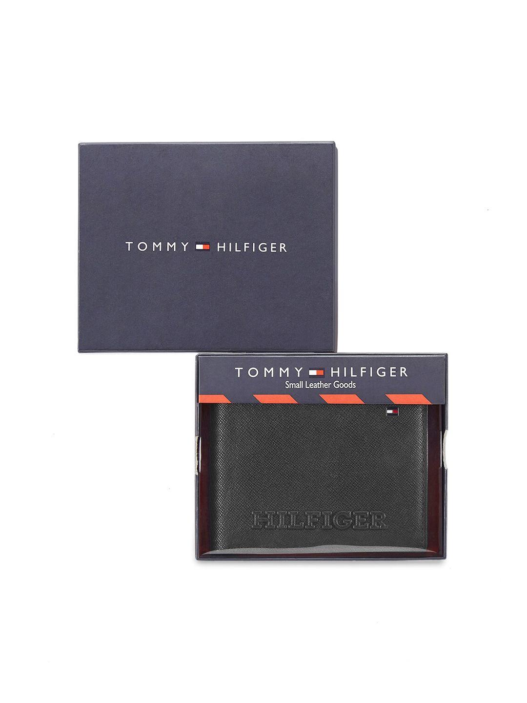 tommy hilfiger textured leather two fold wallet