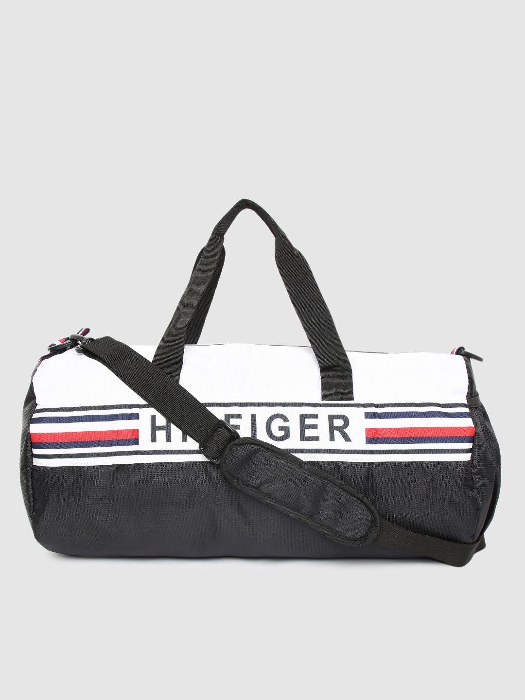 tommy hilfiger unisex black & white duffel bag
