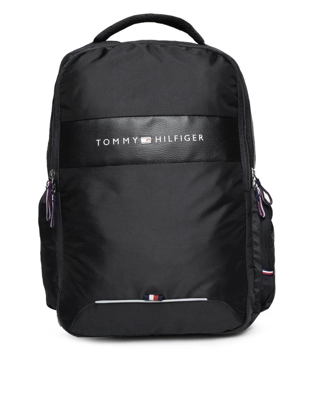 tommy hilfiger unisex black solid backpack